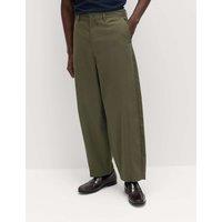 M&S Barrel Fit Trousers Dark Khaki