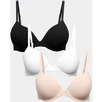 M&S 3 Pack Wired Demi Cup T-Shirt Bras (A-E) Opaline Mix