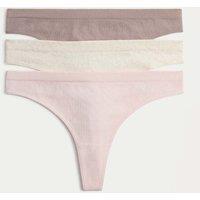 M&S 3 Pack Seamless Thongs Oatmeal Mix