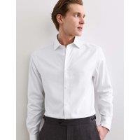 JAEGER Slim Fit Pure Cotton Luxury Textured Shirt White