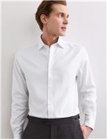 JAEGER Slim Fit Pure Cotton Luxury Textured Shirt White