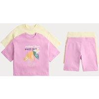 M&S 2 Pack Fruit Graphic Cotton Rich Outfits (2-8 Yrs) Multi