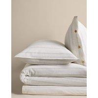 M&S Linen Rich Striped Jacquard Bedding Set Blue