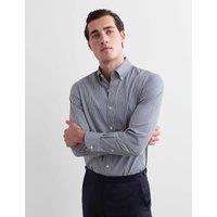 JAEGER Regular Fit Pure Cotton Gingham Luxury Shirt Navy Mix
