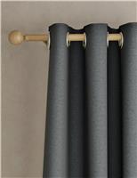 M&S Brushed Eyelet Ultra Thermal Blackout Curtains Blue Mix
