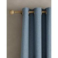 M&S Brushed Eyelet Ultra Thermal Blackout Curtains Blue Mix