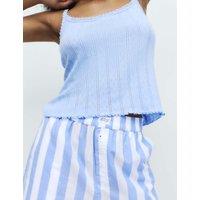 M&S Pure Cotton Striped Pyjama Shorts Blue Mix