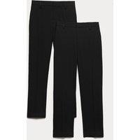 M&S 2 Pack Boys' Slim Fit School Trousers (2-18 Yrs) Black