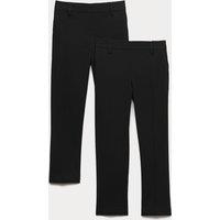 M&S 2 Pack Boys' Longer Length School Trousers (2-18 Yrs) Black
