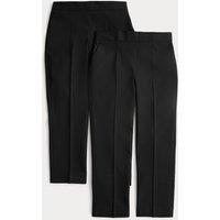 M&S 2 Pack Slim Leg School Trousers (2-18 Yrs) Black
