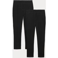 M&S 2 Pack Super Skinny Leg Stain & Weatherproof School Trousers Black