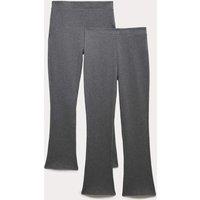 M&S 2 Pack Girls' Knitted Bootcut Trousers (9-18 Yrs) Grey