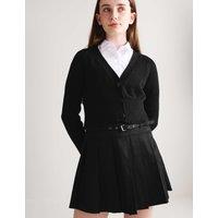 M&S Senior Girl Pleated Skater School Skirt (9-18 Yrs) Black