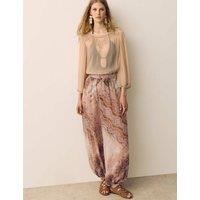 Per Una Sheer Paisley Balloon Trousers Pink Mix