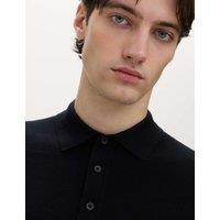 M&S Cotton Rich Regular Fit Knitted Polo Shirt Black