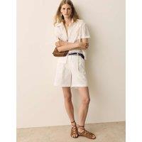 Per Una Pure Cotton Embroidered Cutwork Shorts Soft White