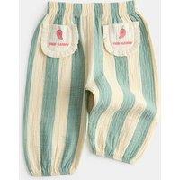 M&S Pure Cotton Striped Taco Tuesday Trousers (0-5 Yrs) Green Mix