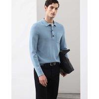 Autograph Knitted Polo Shirt Smokey Blue
