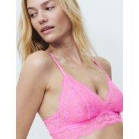 M&S Jasmine Lace Non Wired Longline Bralette A-E Pink Shimmer