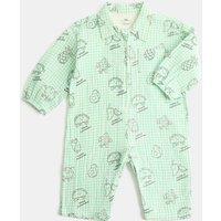 M&S Woven Check Taco Time All in One (0-24 Mths) Bright Green
