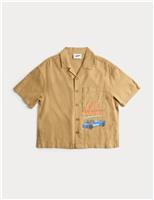 Linen Rich Hot Wheels Graphic Shirt (2-8 Yrs)