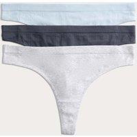 M&S 3 Pack Comfort Rib Seamless Thongs Grey Mix