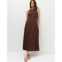 M&S Cross Strap Midaxi Column Dress Brown