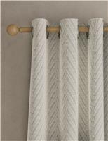 Textured Herringbone Eyelet Curtains