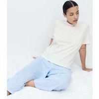 M&S Cotton Rich Printed Cropped Pyjama Set Blue Mix