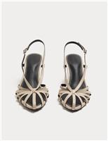 Leather Strappy Stiletto Heel Sandals