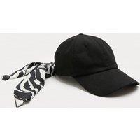 M&S Pure Cotton Scarf Detail Baseball Cap Black