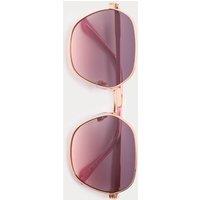 M&S Metal Rim Square Sunglasses Pink Mix