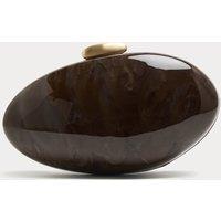 M&S Hard Shell Chain Strap Clutch Bag Chocolate