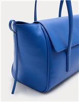 Autograph Leather Top Handle Shoulder Bag Cobalt