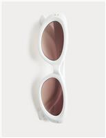 M&S Oval Cat Eye Sunglasses White
