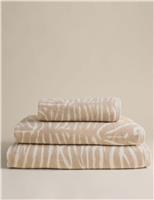 M&S Pure Cotton Zebra Patterned Towel Natural Mix
