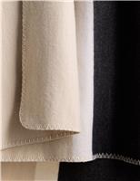 Wool Blend Colour Block Brushed Throw