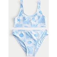 M&S 2 Piece Shell Print Bikini (6-16 Yrs) Blue Mix