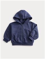 Cotton Rich Navy Zip Through Hoodie (0-3 Yrs)