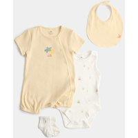 M&S 4 Piece Cotton Rich Starter Set (7lbs -12 Mths) Ivory