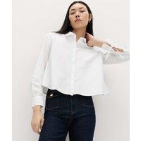 M&S Pure Cotton Tie Cuff Swing Shirt Soft White