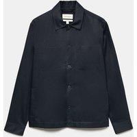 Autograph Linen Blend Overshirt Navy