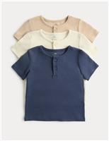 3 Pack Short Sleeve Henley Tops (0-5 Yrs)