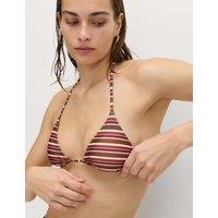 M&S Printed Padded Halterneck Triangle Bikini Top Pink Mix