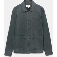 M&S Regular Fit Pure Cotton Twill Overshirt Dark Teal