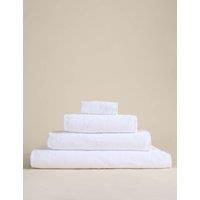 M&S Pure Cotton Rice Weave Bath Towel White