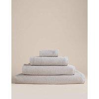 M&S Pure Cotton Rice Weave Bath Towel Dove