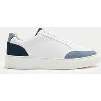 Autograph Leather Lace Up Trainers Blue Mix