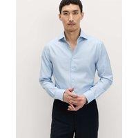 M&S SARTORIAL Slim Fit Egyptian Cotton Check Shirt Blue Mix