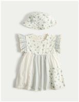 2 Piece Pure Cotton Dress with Hat (0 Months - 5 Years)
